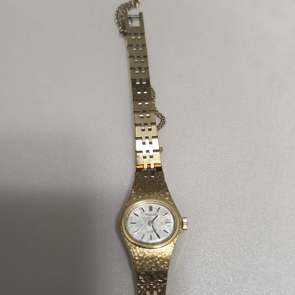 Vintage Gold Tone Ohasar Watch With Chain Sears Roebuck